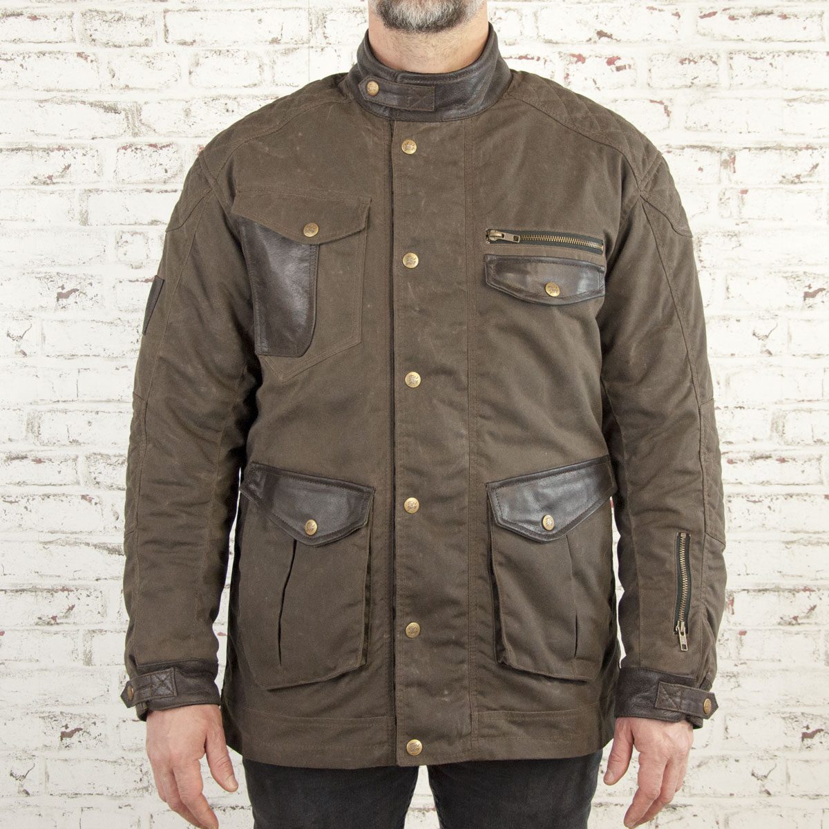 Vintage Motorcycle Waxed Jacket Brown 