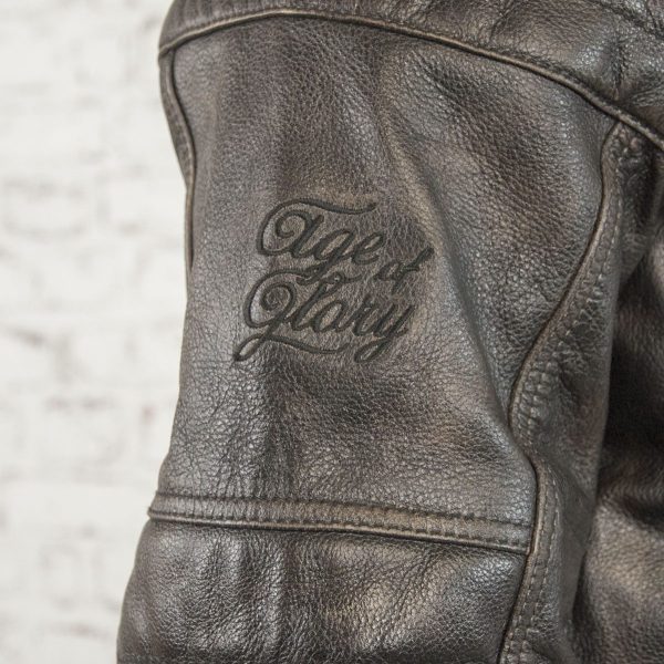 Rocker Leather Motorcycle Jacket In Used Black Age Of Glory