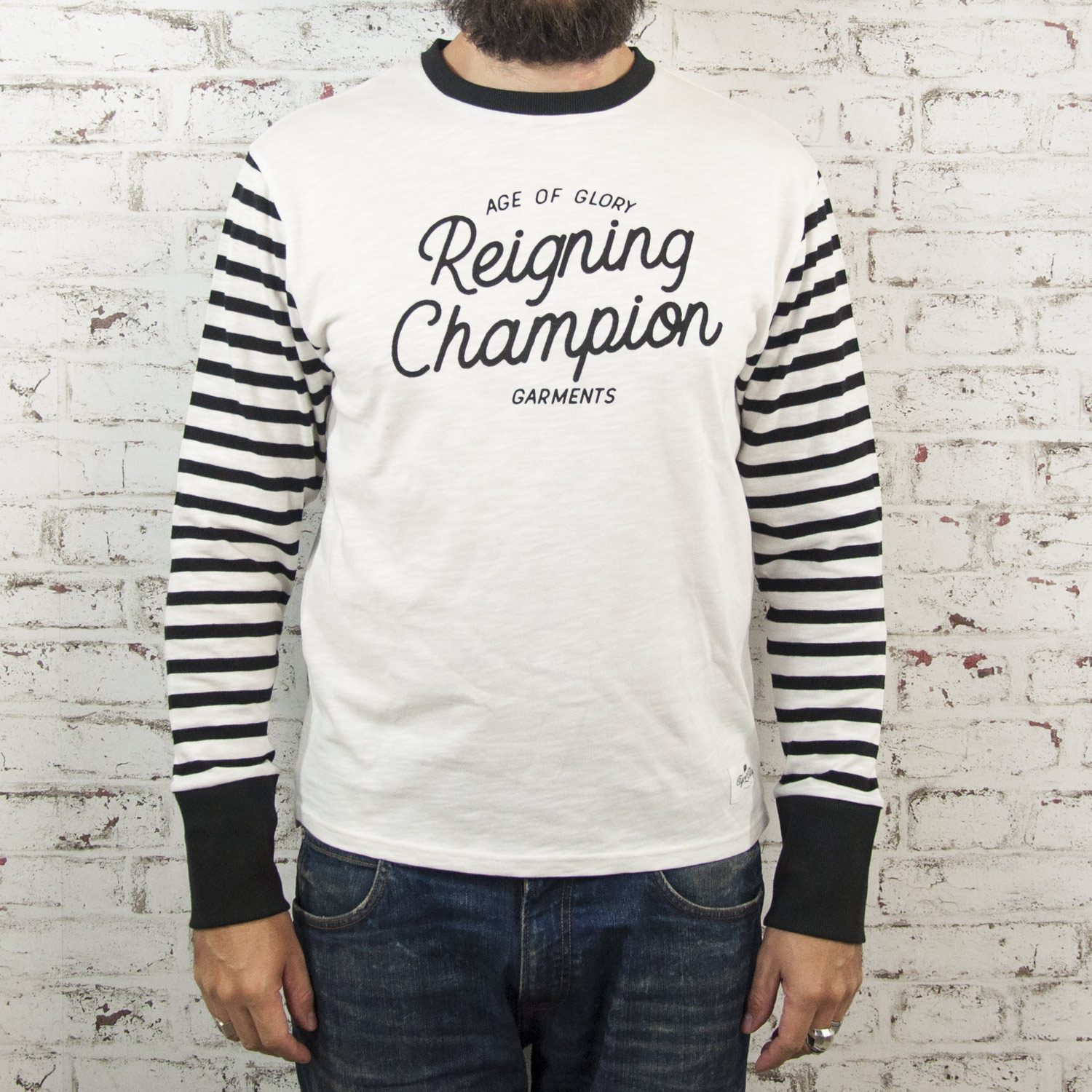 champion striped long sleeve tee