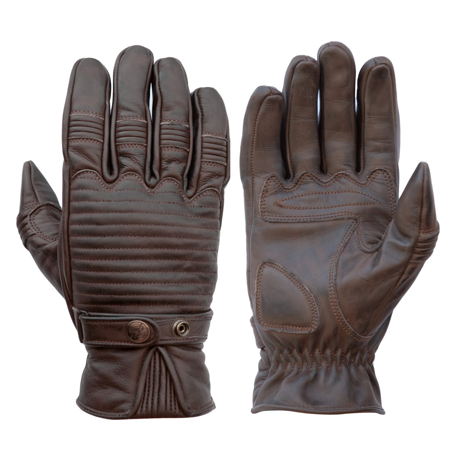 Garage Leather CE Gloves Brown - Age of Glory
