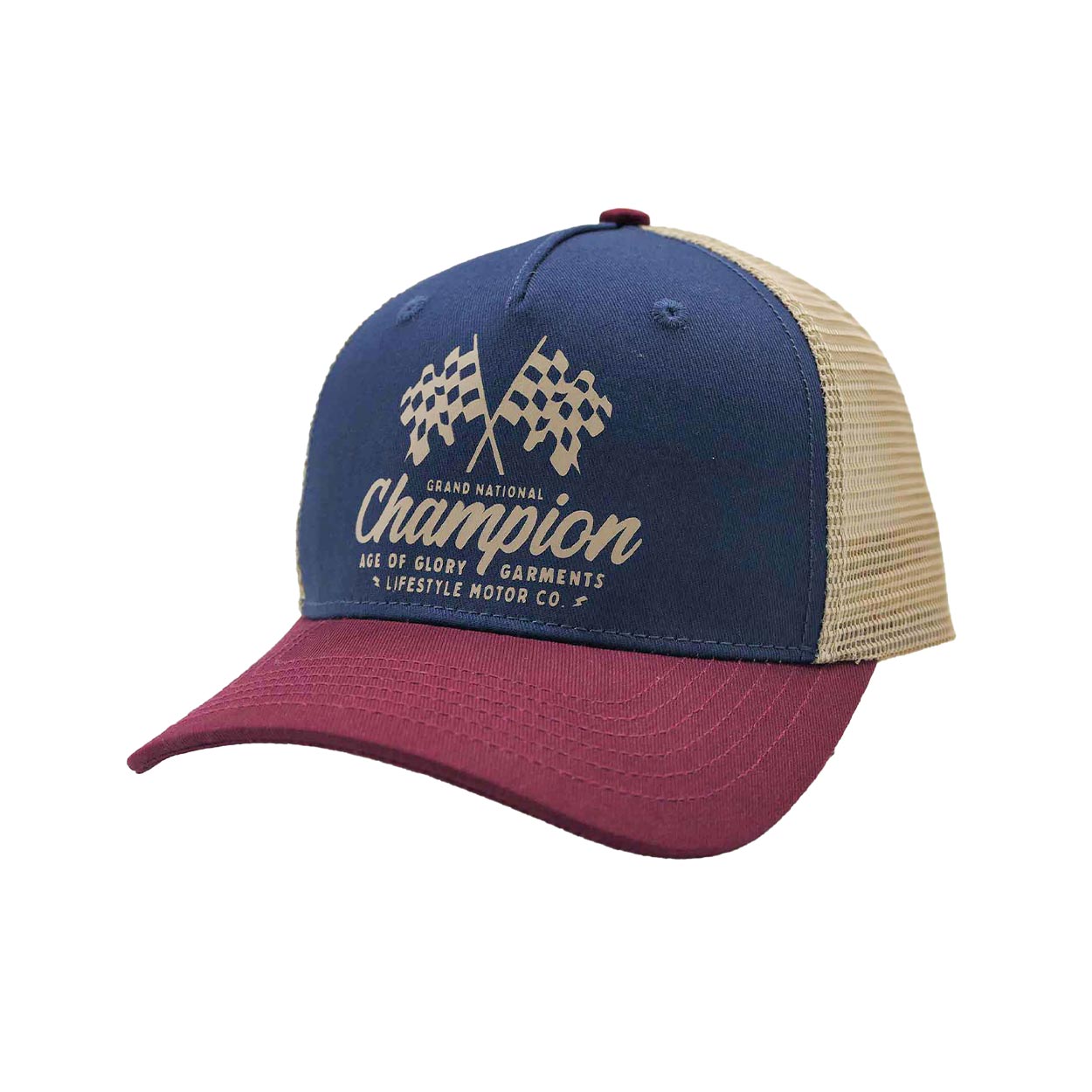 7.62 Design Chapeau camionneur vintage bleu marine des